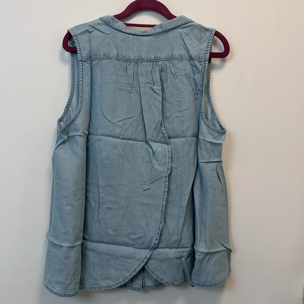NWT Cloth & Stone Sleeveless Button-Up Top, L - Picture 2 of 5
